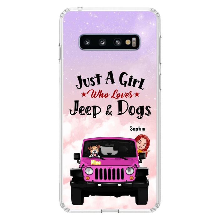 Custom Personalized Dog Mom & Off-road Phone Case- Up to 5 Dogs - Best Gift For Dog Lovers/Mother's Day - Just A Girl - Cases For iPhone And Samsung