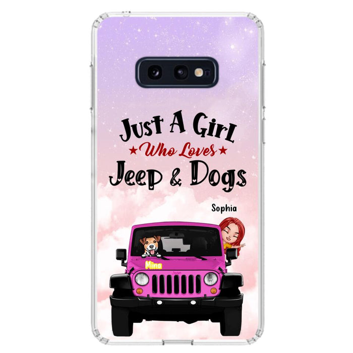 Custom Personalized Dog Mom & Off-road Phone Case- Up to 5 Dogs - Best Gift For Dog Lovers/Mother's Day - Just A Girl - Cases For iPhone And Samsung