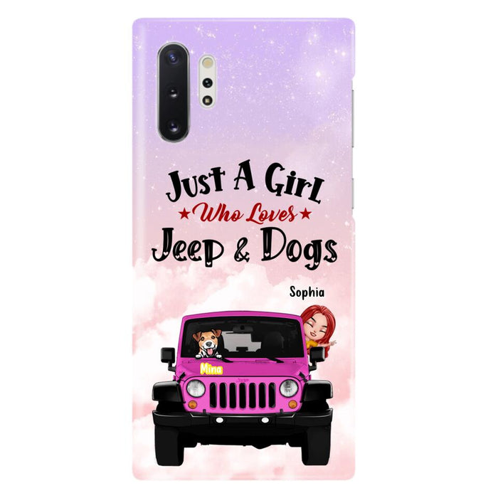 Custom Personalized Dog Mom & Off-road Phone Case- Up to 5 Dogs - Best Gift For Dog Lovers/Mother's Day - Just A Girl - Cases For iPhone And Samsung