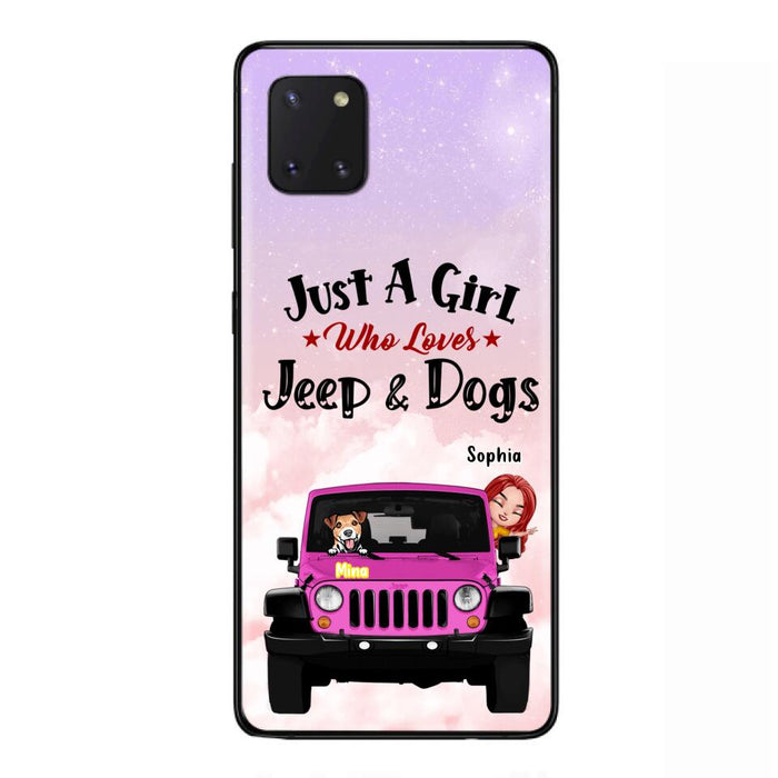 Custom Personalized Dog Mom & Off-road Phone Case- Up to 5 Dogs - Best Gift For Dog Lovers/Mother's Day - Just A Girl - Cases For iPhone And Samsung