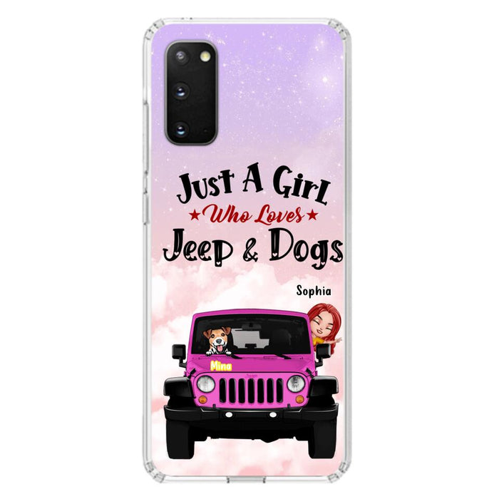 Custom Personalized Dog Mom & Off-road Phone Case- Up to 5 Dogs - Best Gift For Dog Lovers/Mother's Day - Just A Girl - Cases For iPhone And Samsung