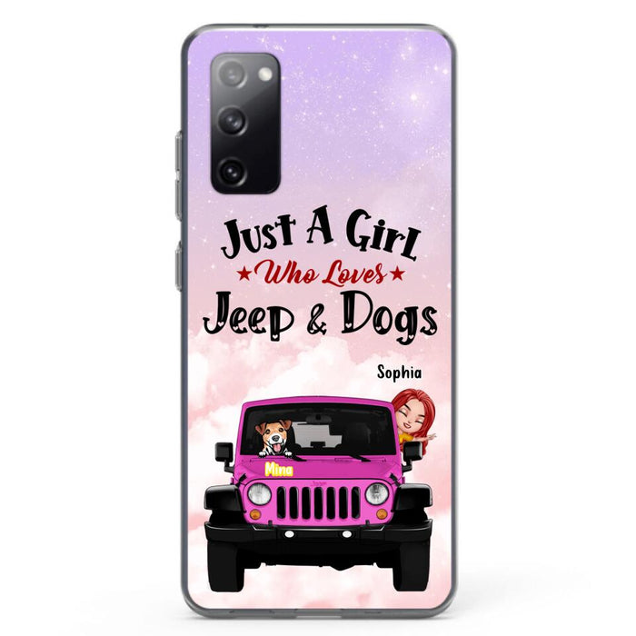 Custom Personalized Dog Mom & Off-road Phone Case- Up to 5 Dogs - Best Gift For Dog Lovers/Mother's Day - Just A Girl - Cases For iPhone And Samsung