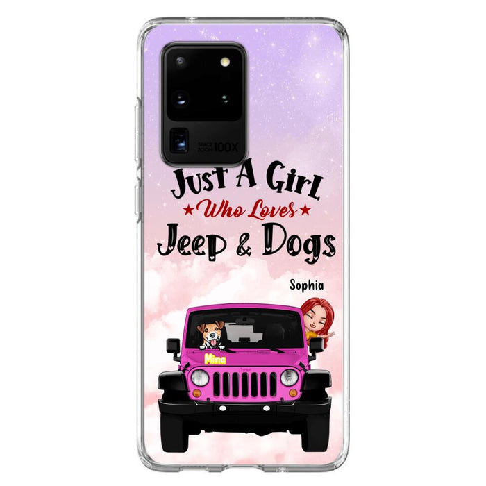 Custom Personalized Dog Mom & Off-road Phone Case- Up to 5 Dogs - Best Gift For Dog Lovers/Mother's Day - Just A Girl - Cases For iPhone And Samsung