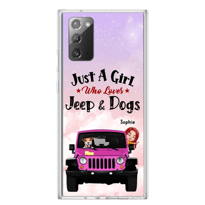 Custom Personalized Dog Mom & Off-road Phone Case- Up to 5 Dogs - Best Gift For Dog Lovers/Mother's Day - Just A Girl - Cases For iPhone And Samsung