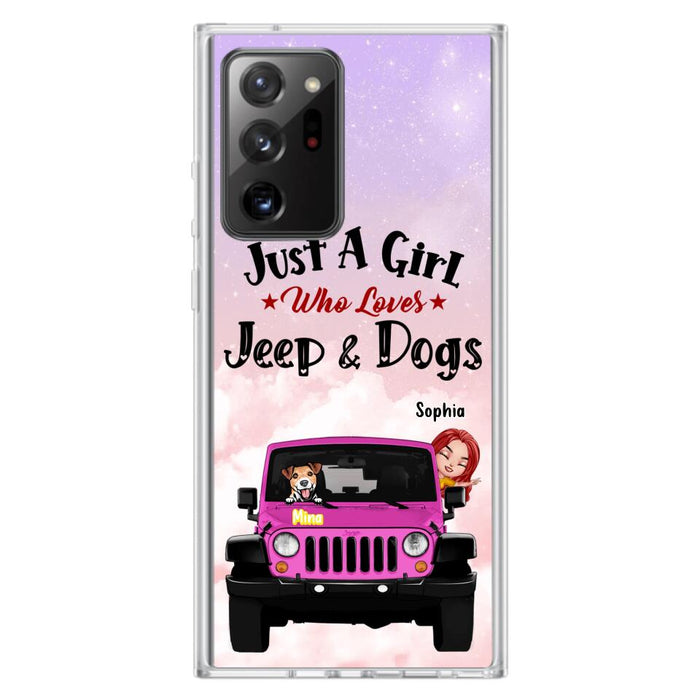 Custom Personalized Dog Mom & Off-road Phone Case- Up to 5 Dogs - Best Gift For Dog Lovers/Mother's Day - Just A Girl - Cases For iPhone And Samsung