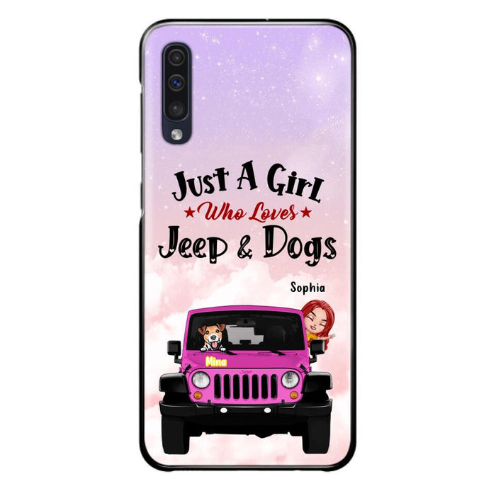 Custom Personalized Dog Mom & Off-road Phone Case- Up to 5 Dogs - Best Gift For Dog Lovers/Mother's Day - Just A Girl - Cases For iPhone And Samsung