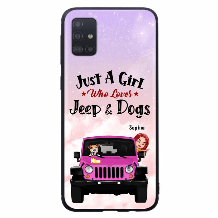 Custom Personalized Dog Mom & Off-road Phone Case- Up to 5 Dogs - Best Gift For Dog Lovers/Mother's Day - Just A Girl - Cases For iPhone And Samsung