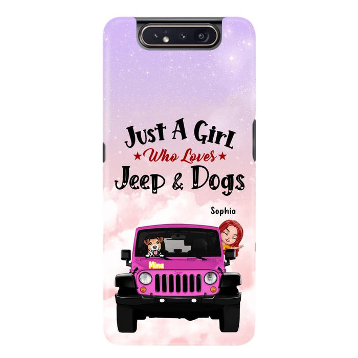 Custom Personalized Dog Mom & Off-road Phone Case- Up to 5 Dogs - Best Gift For Dog Lovers/Mother's Day - Just A Girl - Cases For iPhone And Samsung