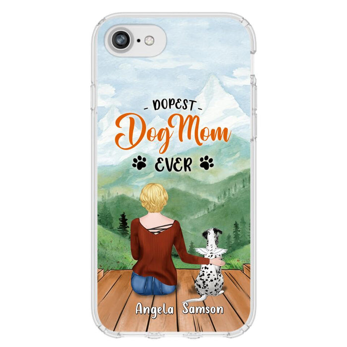 Custom Personalized Dog Mom Phone Case - Upto 5 Dogs - Gift Idea For Dog Lovers  - Dopest Dog Mom Ever - Case For iPhone/Samsung