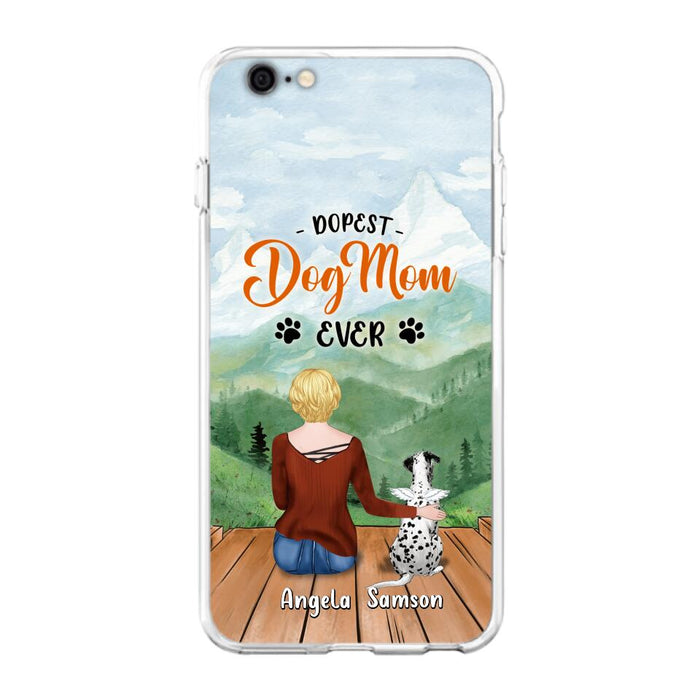 Custom Personalized Dog Mom Phone Case - Upto 5 Dogs - Gift Idea For Dog Lovers  - Dopest Dog Mom Ever - Case For iPhone/Samsung