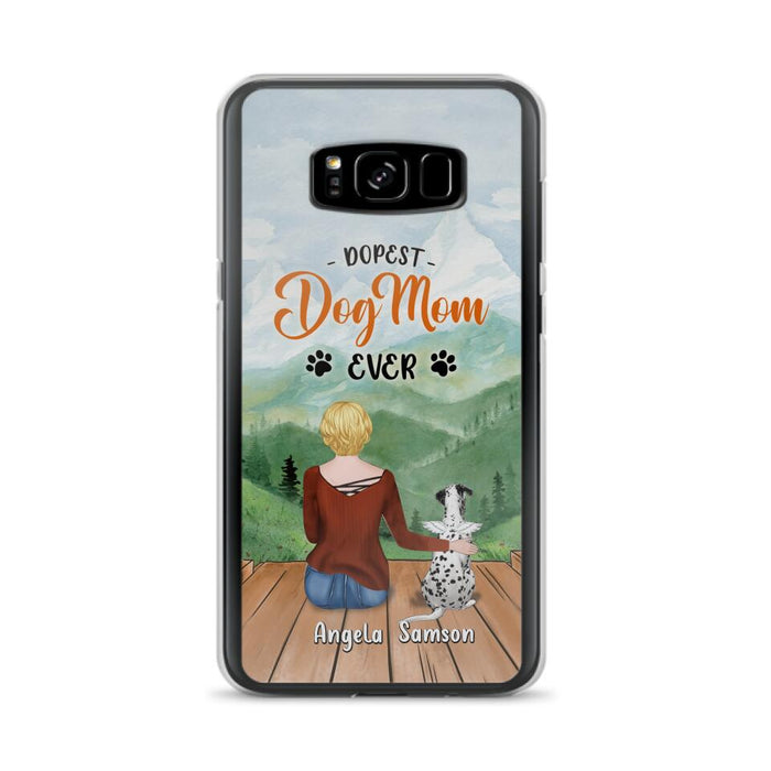 Custom Personalized Dog Mom Phone Case - Upto 5 Dogs - Gift Idea For Dog Lovers  - Dopest Dog Mom Ever - Case For iPhone/Samsung