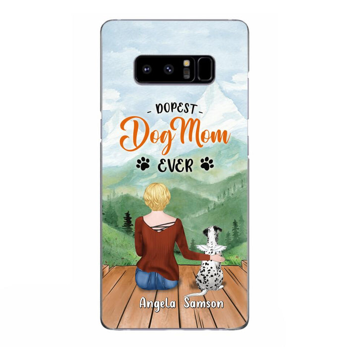 Custom Personalized Dog Mom Phone Case - Upto 5 Dogs - Gift Idea For Dog Lovers  - Dopest Dog Mom Ever - Case For iPhone/Samsung