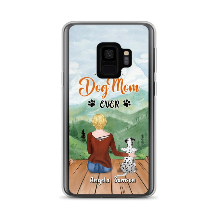 Custom Personalized Dog Mom Phone Case - Upto 5 Dogs - Gift Idea For Dog Lovers  - Dopest Dog Mom Ever - Case For iPhone/Samsung