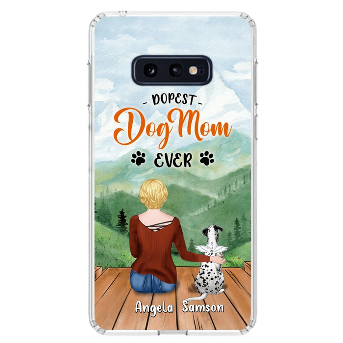 Custom Personalized Dog Mom Phone Case - Upto 5 Dogs - Gift Idea For Dog Lovers  - Dopest Dog Mom Ever - Case For iPhone/Samsung