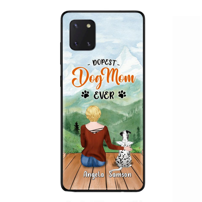 Custom Personalized Dog Mom Phone Case - Upto 5 Dogs - Gift Idea For Dog Lovers  - Dopest Dog Mom Ever - Case For iPhone/Samsung