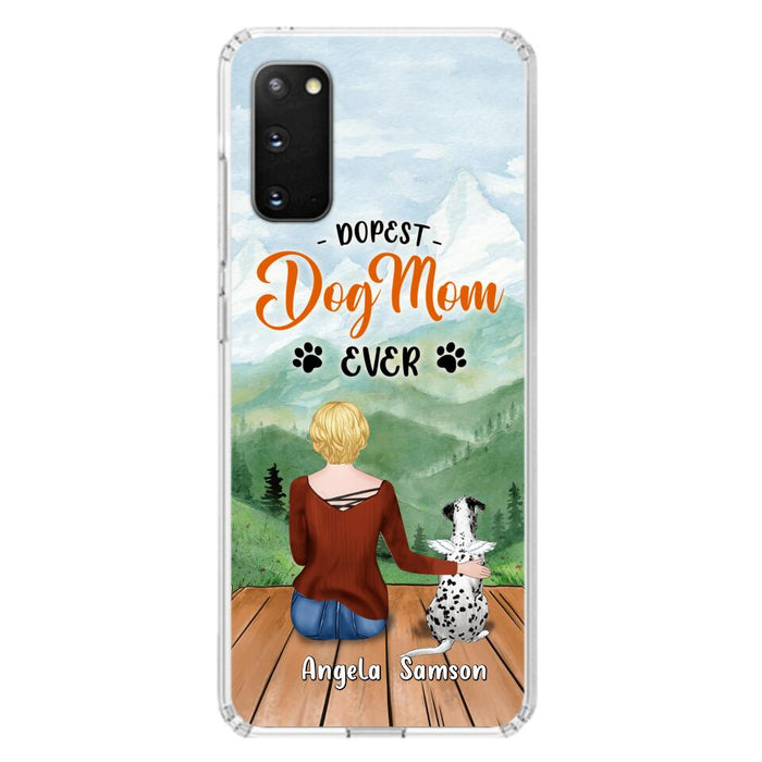 Custom Personalized Dog Mom Phone Case - Upto 5 Dogs - Gift Idea For Dog Lovers  - Dopest Dog Mom Ever - Case For iPhone/Samsung