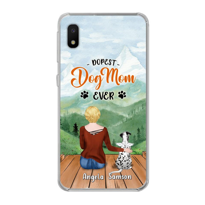 Custom Personalized Dog Mom Phone Case - Upto 5 Dogs - Gift Idea For Dog Lovers  - Dopest Dog Mom Ever - Case For iPhone/Samsung