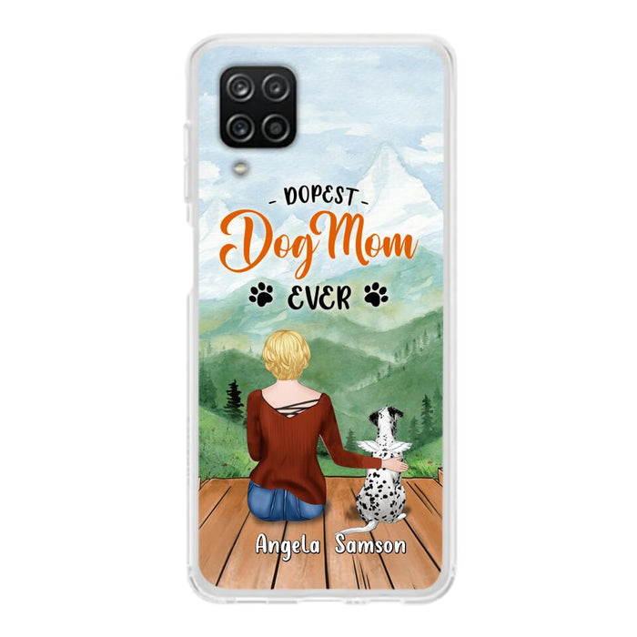 Custom Personalized Dog Mom Phone Case - Upto 5 Dogs - Gift Idea For Dog Lovers  - Dopest Dog Mom Ever - Case For iPhone/Samsung