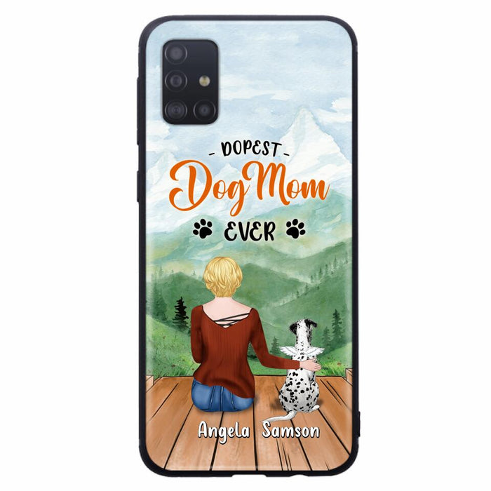 Custom Personalized Dog Mom Phone Case - Upto 5 Dogs - Gift Idea For Dog Lovers  - Dopest Dog Mom Ever - Case For iPhone/Samsung