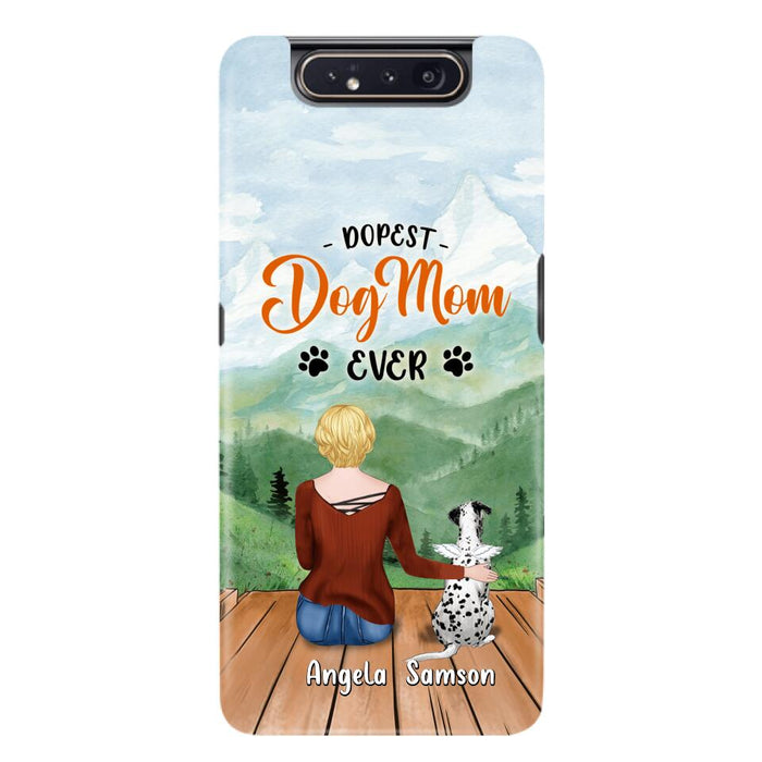 Custom Personalized Dog Mom Phone Case - Upto 5 Dogs - Gift Idea For Dog Lovers  - Dopest Dog Mom Ever - Case For iPhone/Samsung