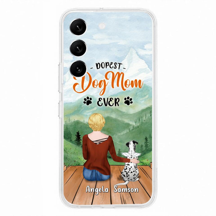 Custom Personalized Dog Mom Phone Case - Upto 5 Dogs - Gift Idea For Dog Lovers  - Dopest Dog Mom Ever - Case For iPhone/Samsung