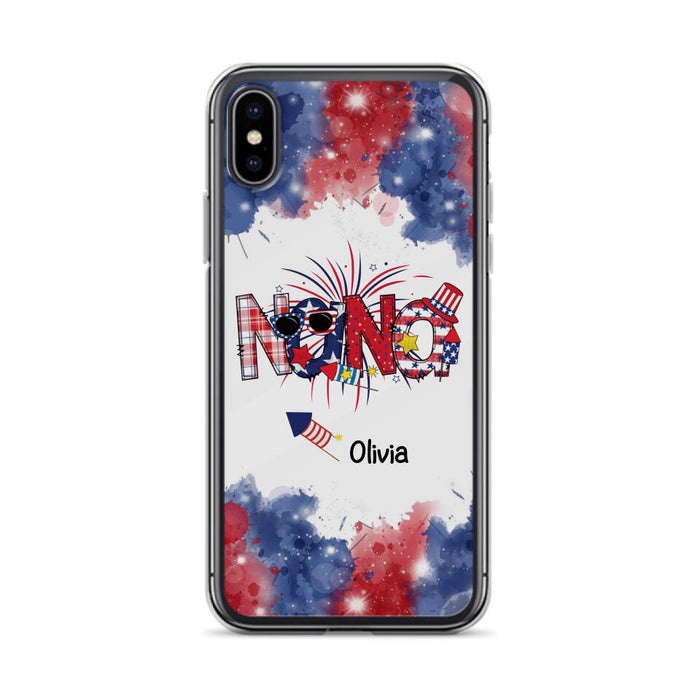 Custom Personalized Grandma Phone Case - 4th of July Mimi Phone Case With Child Names - Up To 10 Children - Gift Idea For Grandma - Cases For Iphone And Samsung