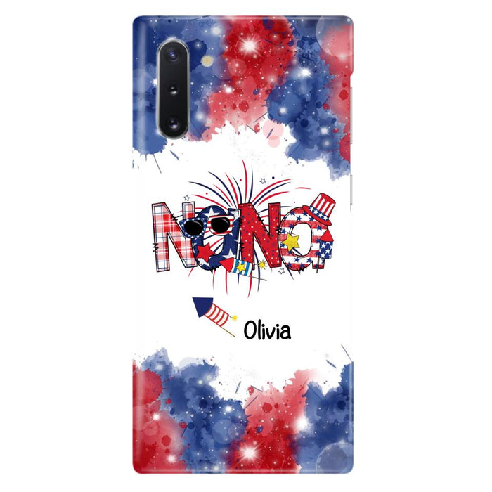Custom Personalized Grandma Phone Case - 4th of July Mimi Phone Case With Child Names - Up To 10 Children - Gift Idea For Grandma - Cases For Iphone And Samsung