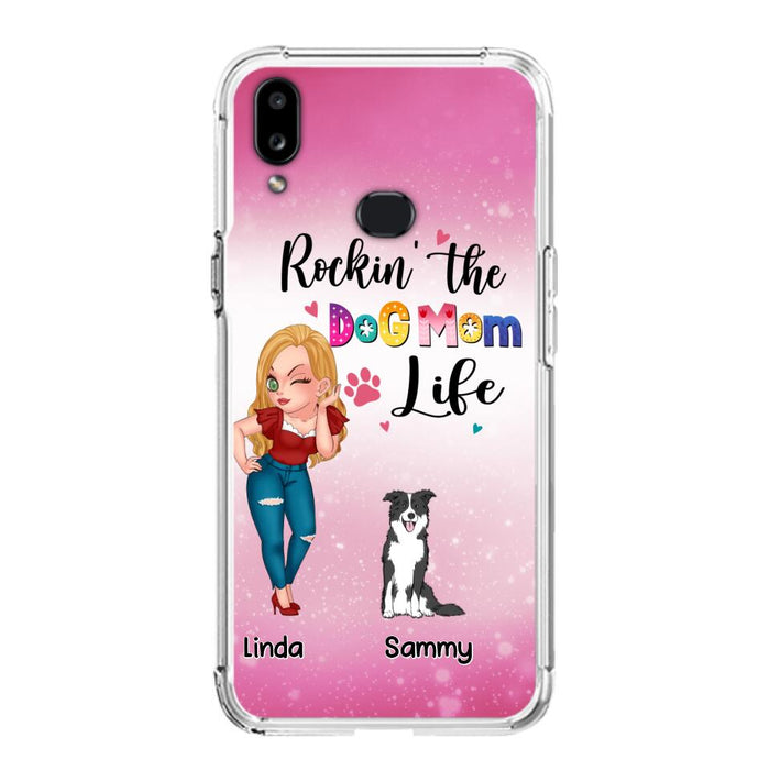 Custom Personalized Dog Mom Phone Case - Upto 6 Dogs - Gift Idea For Dog Lover - Rockin' The The Dog Mom Life - Case for iPhone/Samsung