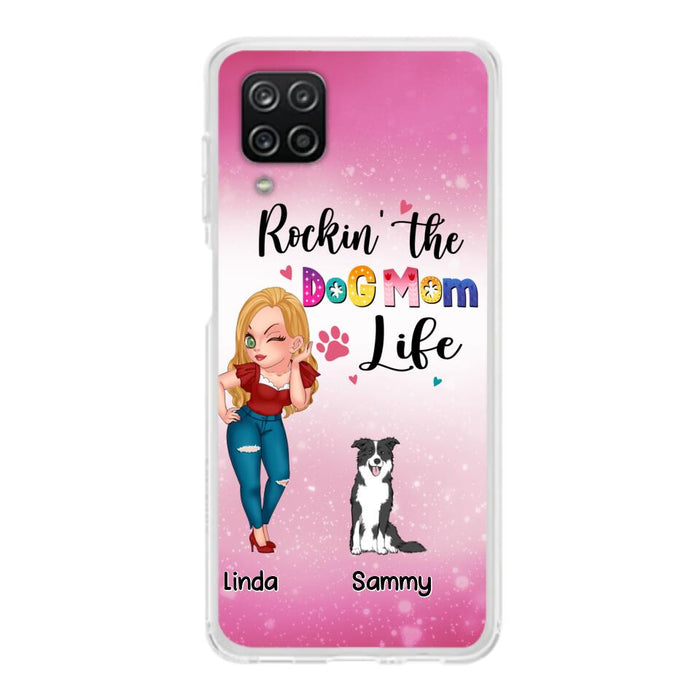 Custom Personalized Dog Mom Phone Case - Upto 6 Dogs - Gift Idea For Dog Lover - Rockin' The The Dog Mom Life - Case for iPhone/Samsung