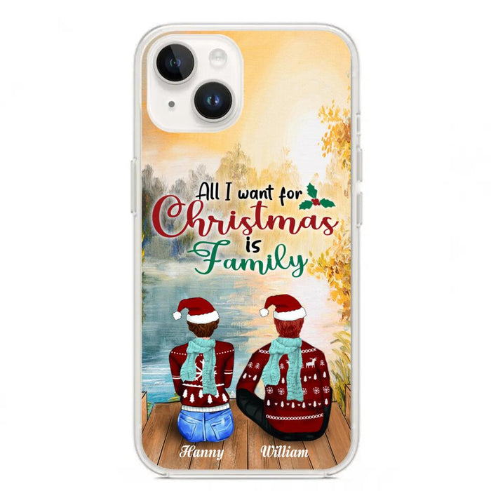 Custom Personalized Family Phone Case - Couple/ Parents With Upto 3 Kids, 3 Pets - Gift For Family - Case For iPhone And Samsung