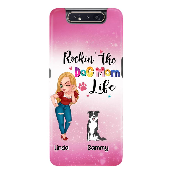 Custom Personalized Dog Mom Phone Case - Upto 6 Dogs - Gift Idea For Dog Lover - Rockin' The The Dog Mom Life - Case for iPhone/Samsung