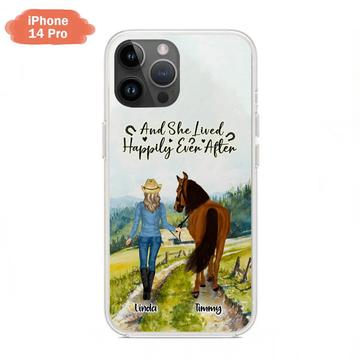 Custom Personalized Horse Girl Phone Case - Upto 4 Horses - Best Gift For Horse Lover - Just A Girl Who Loves Horses - Case For Iphone/Samsung