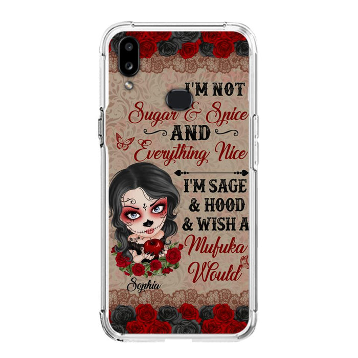 Custom Personalized Skull Girl Phone Case - Halloween Gift For Skull Lover - I'm Not Sugar & Spice - Case For iPhone And Samsung