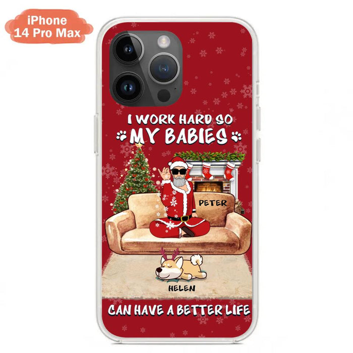 Custom Personalized Christmas Pet Dad Phone Case - Man With Upto 4 Pets - Gift For Cat/ Dog Lover - Case For iPhone And Samsung