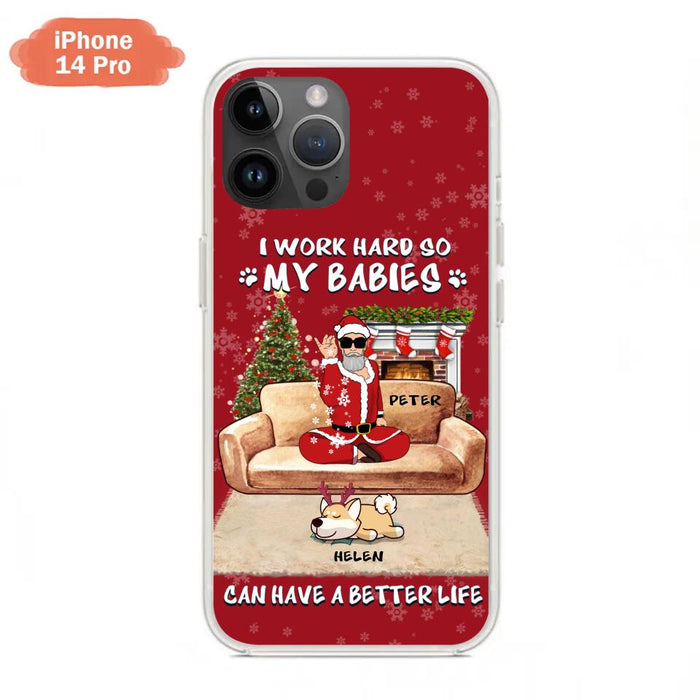 Custom Personalized Christmas Pet Dad Phone Case - Man With Upto 4 Pets - Gift For Cat/ Dog Lover - Case For iPhone And Samsung