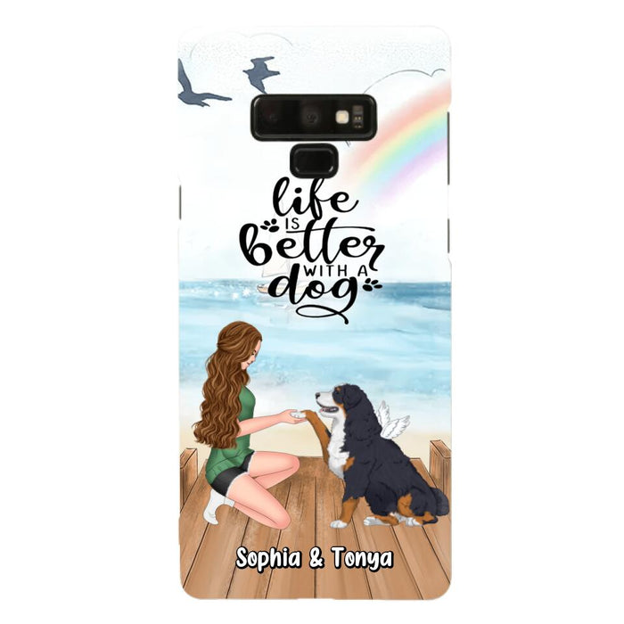 Custom Personalized Dog Mom Phone Case - Gift Idea For Dog Lovers - Life Is Better With A Dog - Case for iPhone & Samsung