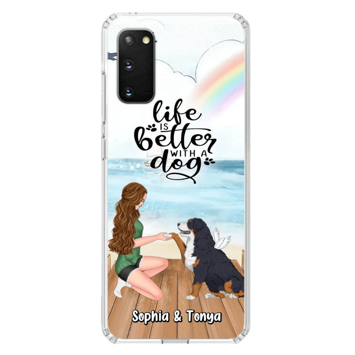 Custom Personalized Dog Mom Phone Case - Gift Idea For Dog Lovers - Life Is Better With A Dog - Case for iPhone & Samsung