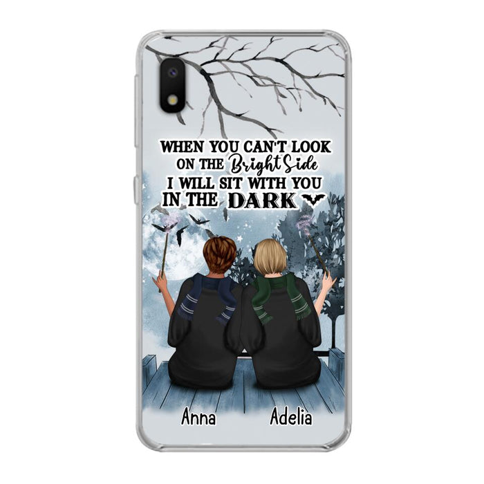 Custom Personalized Friends Witches Phone Case - Upto 4 Witches - Halloween Gift Idea For Friends/Sisters - When You Can't Look On The Bright Side I Will Sit With You In The Dark - Case for iPhone/Samsung