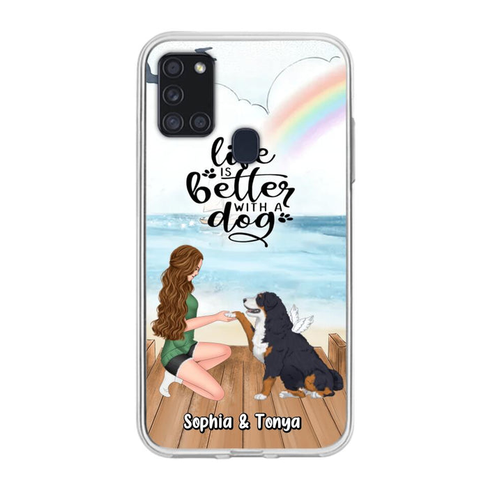 Custom Personalized Dog Mom Phone Case - Gift Idea For Dog Lovers - Life Is Better With A Dog - Case for iPhone & Samsung