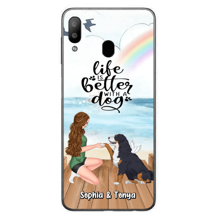 Custom Personalized Dog Mom Phone Case - Gift Idea For Dog Lovers - Life Is Better With A Dog - Case for iPhone & Samsung