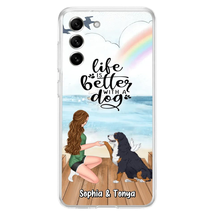 Custom Personalized Dog Mom Phone Case - Gift Idea For Dog Lovers - Life Is Better With A Dog - Case for iPhone & Samsung