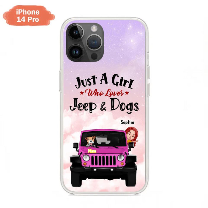 Custom Personalized Dog Mom & Off-road Phone Case- Up to 5 Dogs - Best Gift For Dog Lovers/Mother's Day - Just A Girl - Cases For iPhone And Samsung