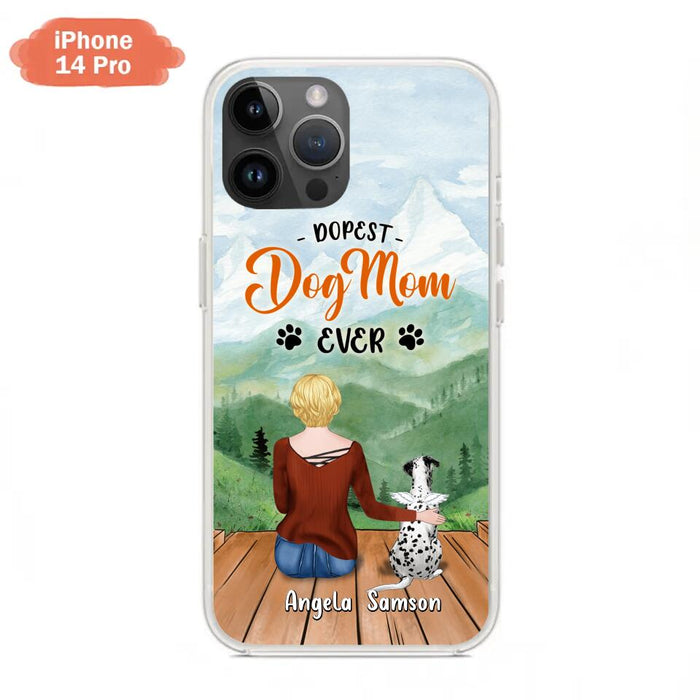 Custom Personalized Dog Mom Phone Case - Upto 5 Dogs - Gift Idea For Dog Lovers  - Dopest Dog Mom Ever - Case For iPhone/Samsung