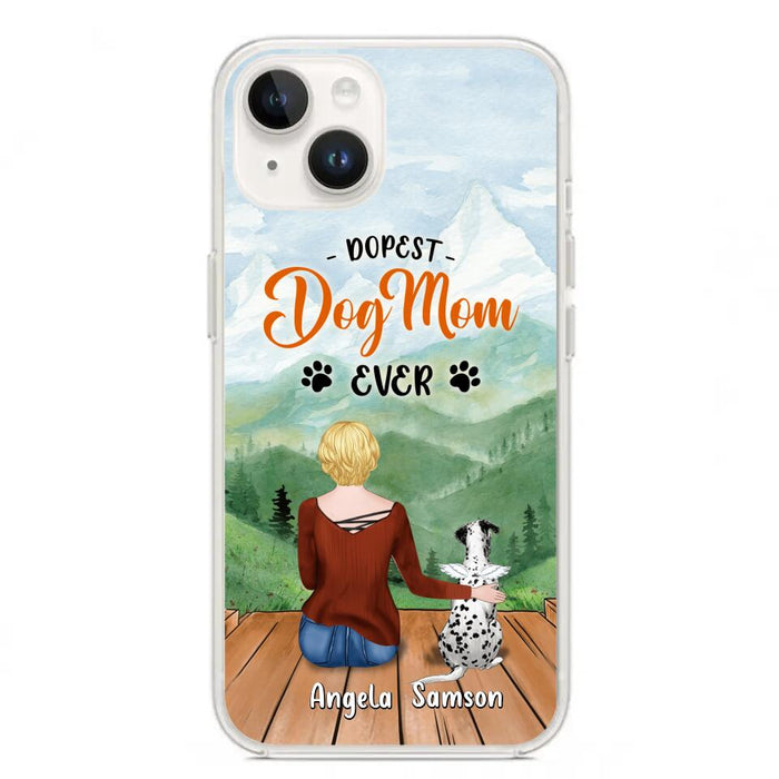 Custom Personalized Dog Mom Phone Case - Upto 5 Dogs - Gift Idea For Dog Lovers  - Dopest Dog Mom Ever - Case For iPhone/Samsung