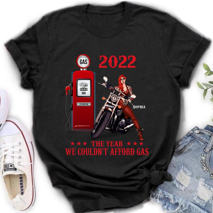 Custom Personalized Witch Biker Shirt - The Year We Couldn't Afford Gas