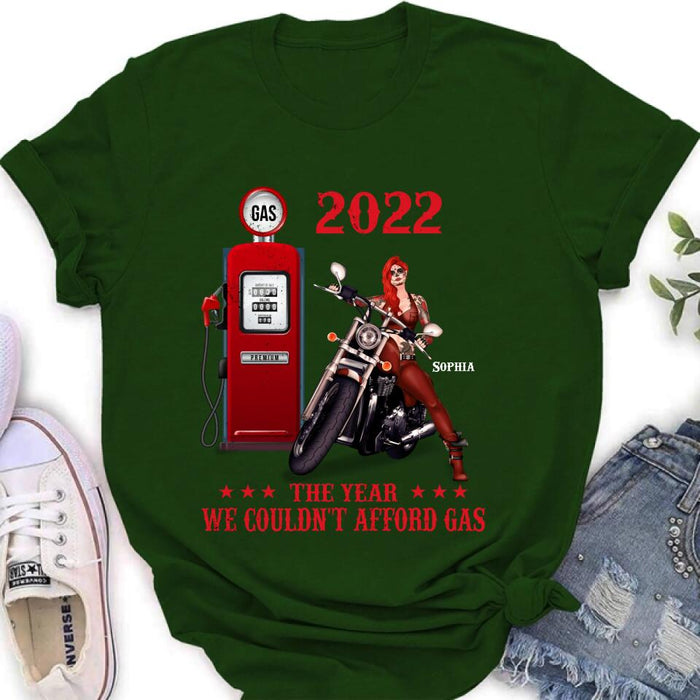 Custom Personalized Witch Biker Shirt - The Year We Couldn't Afford Gas