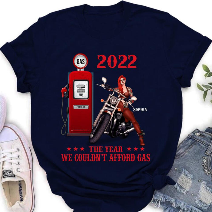 Custom Personalized Witch Biker Shirt - The Year We Couldn't Afford Gas