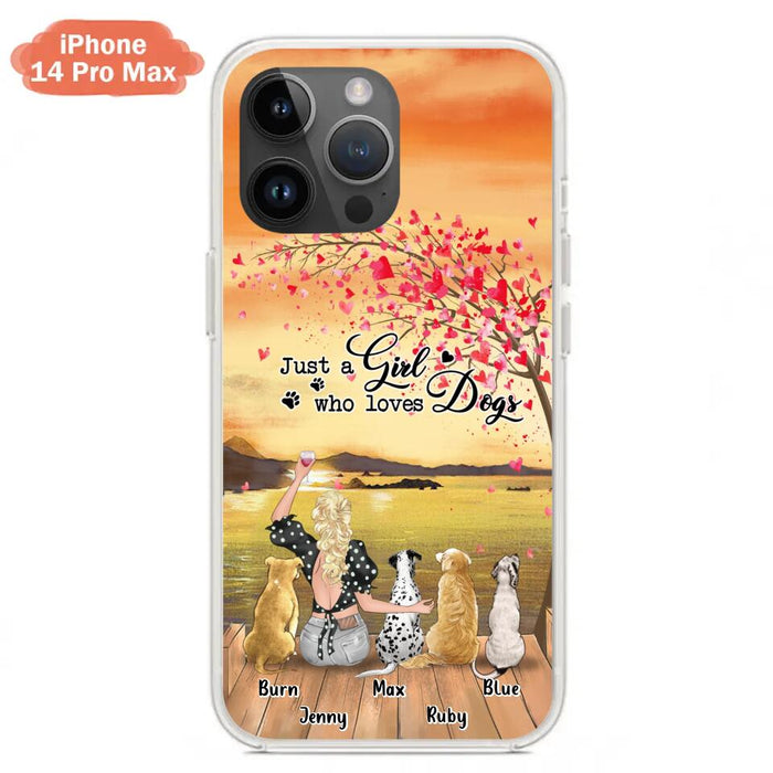 Custom Personalized Dog Mom Phone Case for iPhone and Samsung - Gift Idea For Dog Owner with up to 4 Dogs - Just A Girl Who Loves Dogs