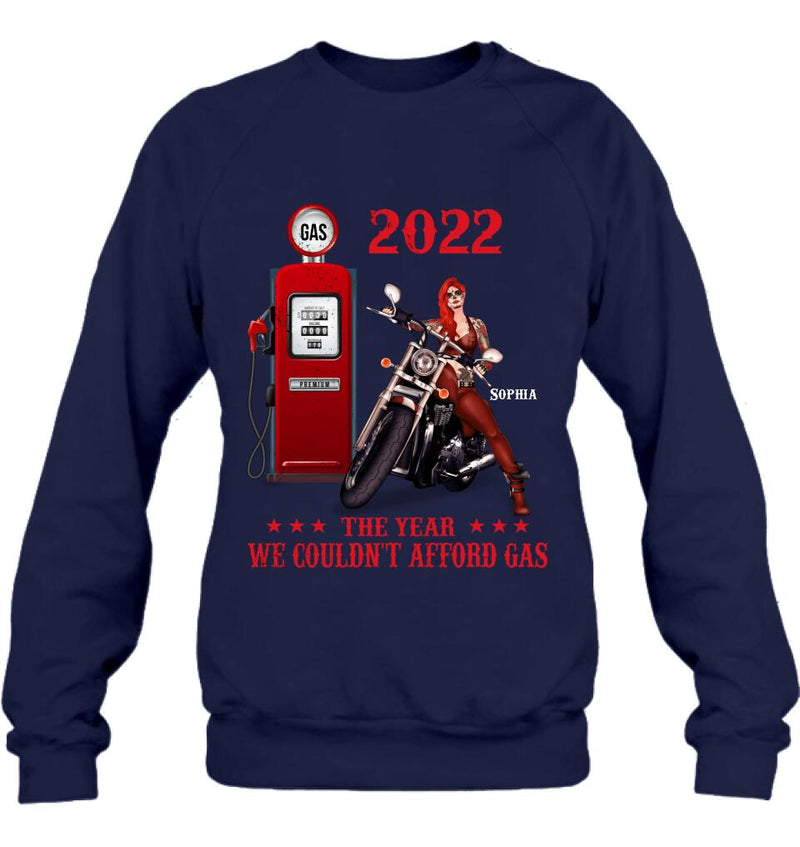 Custom Personalized Witch Biker Shirt - The Year We Couldn't Afford Gas