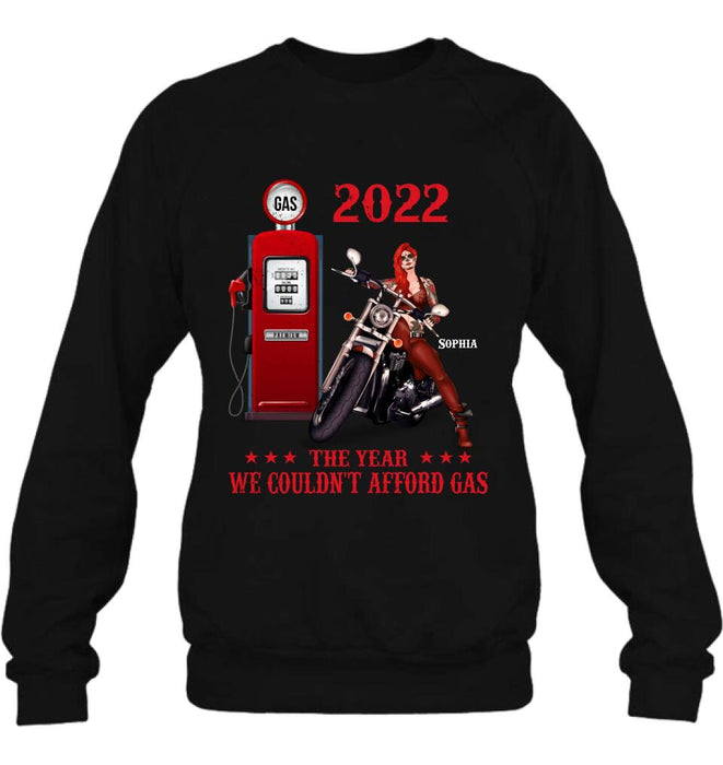 Custom Personalized Witch Biker Shirt - The Year We Couldn't Afford Gas